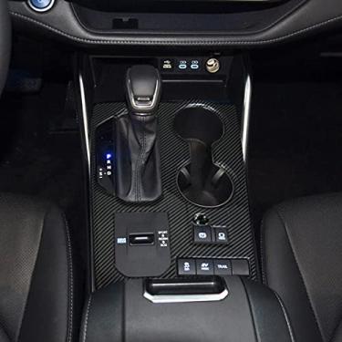 Imagem de ruihe Acabamento de painel de câmbio de engrenagens de carro padrão de fibra de carbono compatível com Toyota Highlander 2020 2021 2022 L LE XLE XSE Limited Platinum Hybrid
