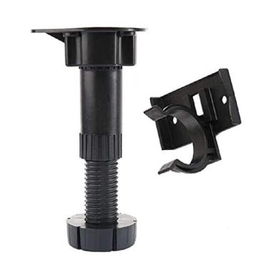 Imagem de OLIREXD Pacote com 4 pés de perna de móveis de armário de altura ajustável, rodízios de ferragens deslizam para cozinha, banheiro, pernas de nivelamento de armário