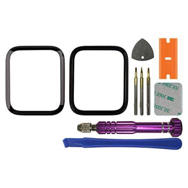 Imagem de SWARK Substituição de lente de vidro LED frontal compatível com Apple Watch Series 4 de 44 mm e Series 5 de 44 mm e SE 44 mm e Series 6 de 44 mm (sem tela LCD e digitalizador de toque) com kit de reparo