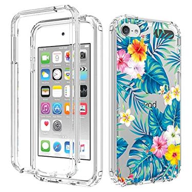 Imagem de sidande Capa para iPod Touch 6/iPod Touch 5/iPod Touch 7 capa para meninas, capa protetora de telefone fina à prova de choque floral macia flexível para iPod Touch 5/6/7 (flores e folhas)