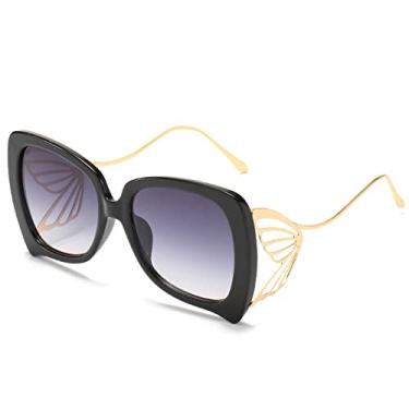 Imagem de Óculos de sol moda ouro corrente de metal quadrado óculos de sol de luxo designer feminino/masculino tons uv, 1, tamanho único