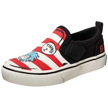 Imagem de Skechers Boys Sport – Dr. Seuss – Street Fame Things at Play 406000N (Bebê/Criança pequena), Preto/branco/vermelho, 12 Little Kid