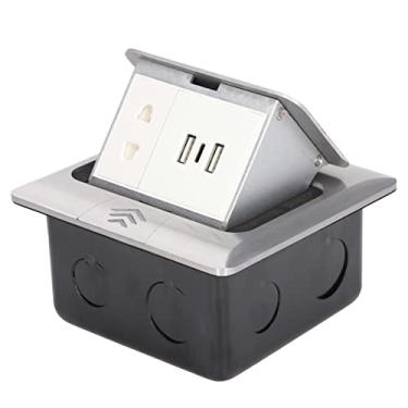 Imagem de Tomada de mesa pop-up, montagem embutida multifuncional resistente a riscos proteção IP40 tomada elétrica para mesa de escritório para uso doméstico