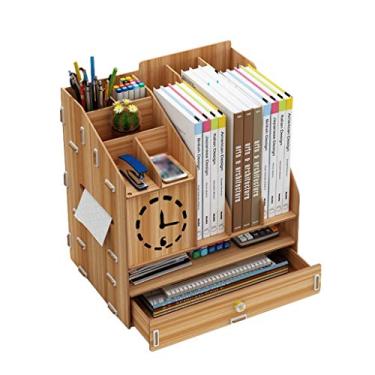 Imagem de KIZQYN Estante de armazenamento de mesa, divisória multifuncional de grande capacidade, adequado para estudo, estante de escritório