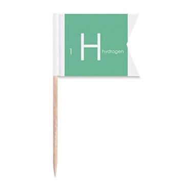 Imagem de Tabela de menstruação de elementos químicos, hidrogênio não metálico, marcadores de palito de dentes, marcação de rotulagem para bolo de festa, prato de queijo