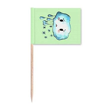 Imagem de Tempera Pitiful Rain Cloud Palito Bandeiras Marcador Topper Decoração de Festa