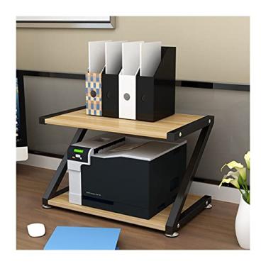 Imagem de KIZQYN Suporte de impressora Suporte de mesa para impressora Z-Type Prateleira de armazenamento Rack Estante Bandeja de 2 níveis Hardware e Aço Mufti-Funcional Impressora de mesa (Cor: 1, Tamanho: CH)