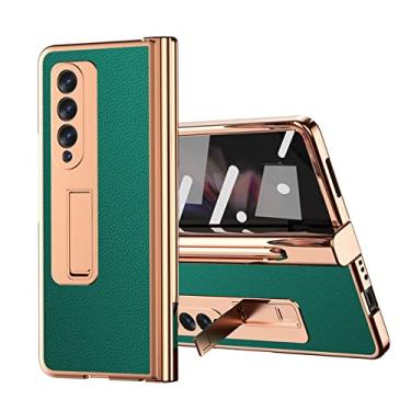 Imagem de Capa dobrável de revestimento de luxo anti-detonação para Samsung Galaxy Z Fold 4 3 Fold4 Fold3 Fold2 Fold 2 Filme protetor de vidro 5G, verde, para Galaxy Z Fold 2
