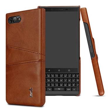 Imagem de LIYONG Capa de telefone série Ruiyi conciso slim PU + PC capa protetora para BlackBerry Key 2, com slot para cartão (preto) sacos mangas (cor: marrom)