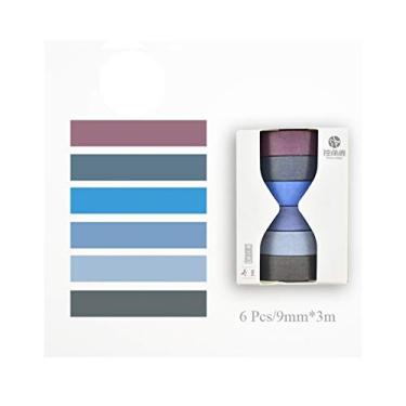 Imagem de Washi Tape - Kit com 6 unidades, Cor Blue Winne, 3 metros cada, 0.9cm de espessura - JD002-22