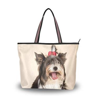 Imagem de Bolsa de ombro My Daily feminina fofa Biewer Terrier para cães, Multi, Large