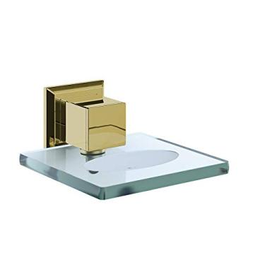 Imagem de Saboneteira em aço inox dourado com vidro incolor GO5021 Linha Gold Ducon Metais