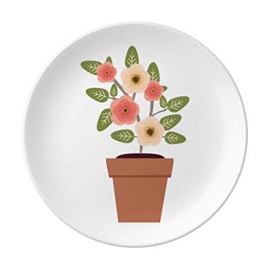 Imagem de Vaso de flores simples prato decorativo de porcelana salver louça de jantar