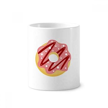 Imagem de Porta-canetas Red Doughnut Sobremesa Sweet Food escova de dentes caneca, suporte de cerâmica