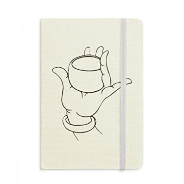 Imagem de Caderno Culture Hand Cup Line Desenho Padrão Oficial Tecido Rígido Diário Clássico