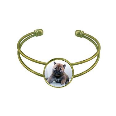 Imagem de Pippy Dog Pulseira com imagem fofa de animal de estimação retrô com punho aberto