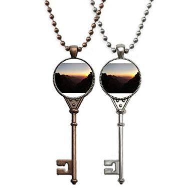 Imagem de OFFbb-USA Mountain Dusk Art Deco Presente Fashion Chaveiro Pingente Joias Decoração de Casal