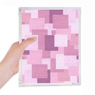 Imagem de Caderno de tecido de malha de linho roxo quadrado mosaico folha solta diário recarregável artigos de papelaria