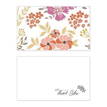 Imagem de Papel de aniversário com flores brancas laranjas, cartão de agradecimento, agradecimento de casamento