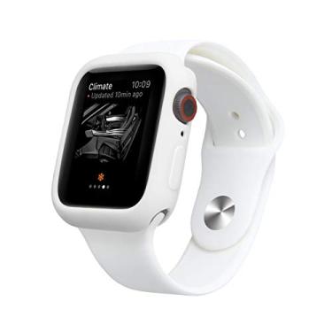 Imagem de Capa case silicone para apple watch com pulseira de silicone tamanho 38mm branco