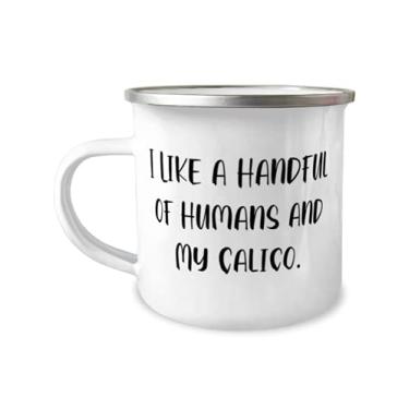 Imagem de Best Calico Cat Gifts, I Like a Handful of Humans and My Calico, Inspire Caneca de 355 ml para amantes de gatos de amigos