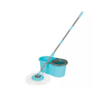 Kit Limpeza Mor Esfregão Mop + Balde 8298 - Azul com Cinza