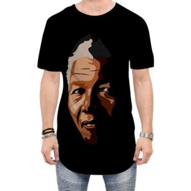 Imagem de Camiseta Long Line Nelson Mandela África Presidente Luta 1 - Estilo Vi