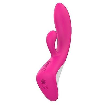 Imagem de Muse Vibrador Ponto G e Clitóris Rabbit Pink Movimento de Dedo Formato Anatômico Demons S-Hande em Silicone Recarregável