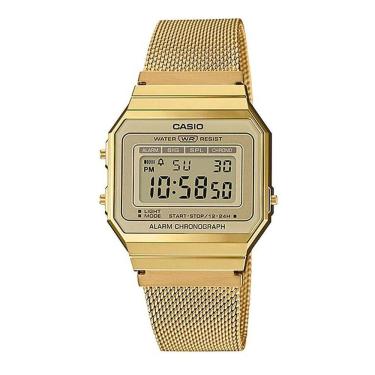 Imagem de Relógio Casio Vintage Feminino Pulseira Aço Inóx Digital Dourado A700WMG-9ADF