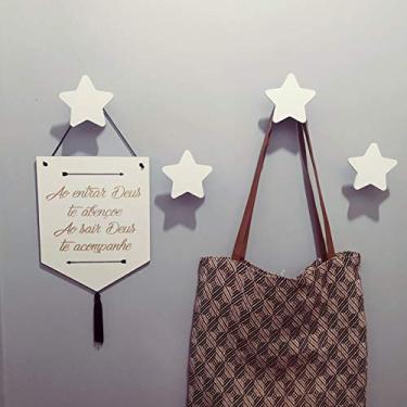 Imagem de Kit 4 Ganchos De Parede Estrela Mdf Laminado