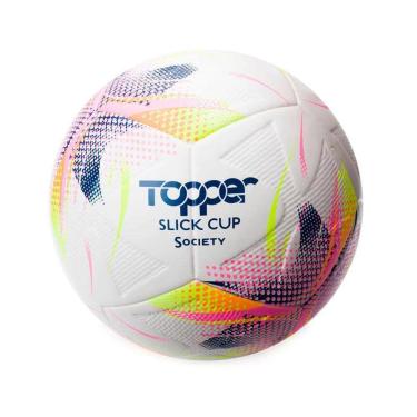 Imagem de Bola de Futebol Society Topper Slick Cup -  Amarelo Fluorescente e Azul