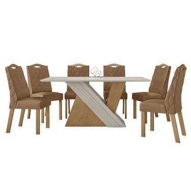 Imagem de Mesa de Jantar 170x90 com 6 Cadeiras Vênus - Móveis Lopas