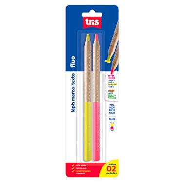 Imagem de Lapis Marcador Texto Tris Fluo Amarelo Rosa Cartela 2 Unidades