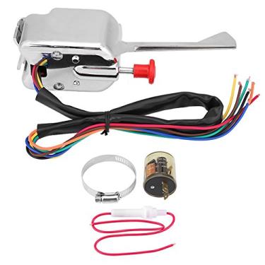 Imagem de Interruptor de seta Qiilu 12V Universal Street Hot Rod Interruptor de seta + pisca-alerta para P021-TS-HL101