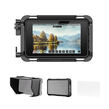 Imagem de SmallRig Kit de gaiola para série Atomos Ninja, com trilho NATO, parafuso 1/4"-20, parafuso M3, braçadeira de cabo para HDMI e Sunhood, protege totalmente o monitor da câmera - 3788