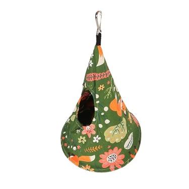 Imagem de Tenda de Pássaro de Algodão Lavável e Respirável Macio Com Ninho de Rede Pendurado para Papagaio Budgie Green (25 * 35CM)