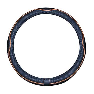 Imagem de Capa para volante de barco de couro microfibra 33-34 cm (preto laranja)