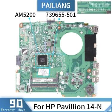Imagem de Totalmente Testado DA0U93MB6D2 Motherboard Para HP Pavillion 14-N Laptop Board 739655-501 A6-5200