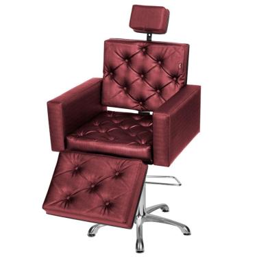 Imagem de Cadeira Poltrona de Cabeleireiro Evidence Luxo Ap Bordô