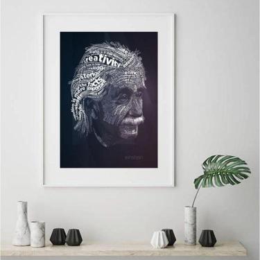 Imagem de Quadro Albert Einstein - Palavras - 60X48Cm