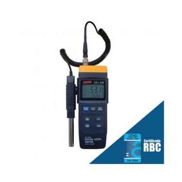 Imagem de Sonômetro Digital Faixa 30 A 130db Ponderação A C Hold Rs-232 Dec-440 Portátil Suporte Microfone Certificado Rbc