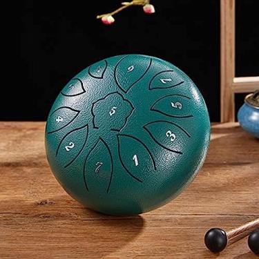 Imagem de Tambor de língua de aço 6 polegadas 11 notas C-Key Handpan Drum Instrumento de percussão de qualidade de som puro com saco de armazenamento Adesivo fonético Marretas de tambor e berços de de