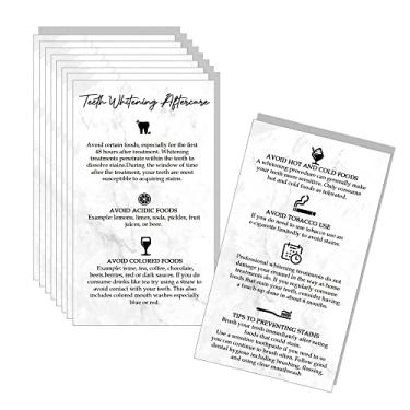 Imagem de MAOSH Cartões de instruções de cuidados pós-cuidados dentários, cartões de instruções de cuidados pós-cuidados profissionais de clareamento dental, tamanho dupla face 5 x 9 cm tamanho do cartão de