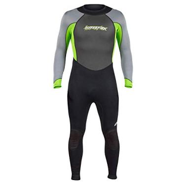 Imagem de Hyperflex Roupa de mergulho masculina e feminina de corpo inteiro de 3 mm – surf, esportes aquáticos, mergulho, mergulho – conforto, ajuste flexível e anatômico – e gola ajustável, verde, G