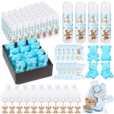 Imagem de Dansib 288 lembrancinhas de chá de bebê, presentes de chá de bebê, protetores labiais, sabonetes, chaveiros, sacos de organza, presente de agradecimento de convidados com etiquetas e cartões de