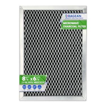 Imagem de Filtro de carvão para micro-ondas 22 cm x 15,8 cm - JX81B WB02X10733 GE Substituição do filtro de micro-ondas - Filtro de carvão de carbono para filtros de micro-ondas ar de cozinha - Filtro de ventilação de exaustor de micro-ondas absorve odores
