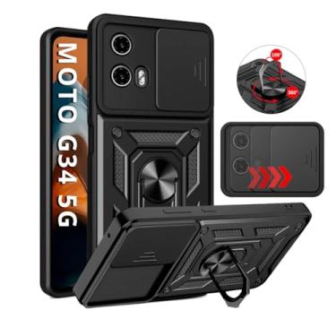 Imagem de Capa Capinha Armor Anti Impacto Ring Luxo Para Moto G34 5G (Tela 6.5) + Anel Giratorio + Proteção De Câmera - Proteção Militar