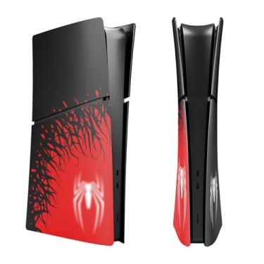 Imagem de Placa frontal para PS5 Slim, capa com padrão de aranha, capa de console para PS5 Slim, capa de placa frontal abs de alta qualidade (Edição digital PS5 Slim)