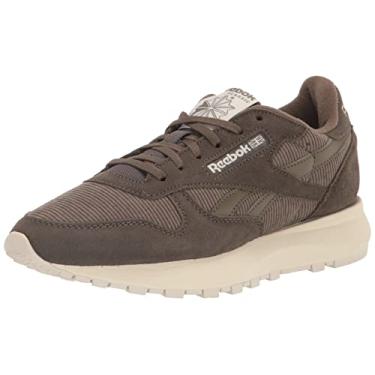 Imagem de Reebok Tênis feminino clássico SP vegano de couro sintético com cadarço e treino, Verde militar/branco, 36