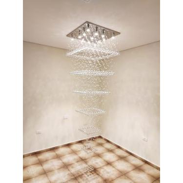 Imagem de LD Ilumi, Luminária Luxo Cristal Vão de Escada Alto Brilho Para Sala